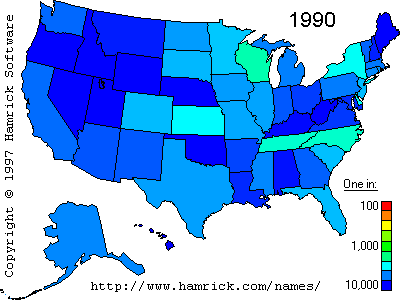 Map of Fingers in the US